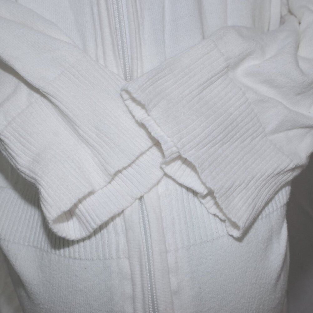XL White Hoodie ¾ Sleeves Full Zipper No Pockets AUC Motherhood Maternity Womens - Picture 3 of 6